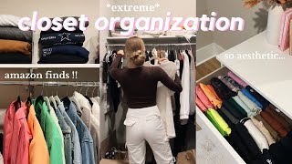 decluttering & organizing my ENTIRE closet! (so satisfying)