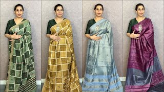 EP 506 | Pure Matka Tusser Silk - Pure Jute Tusser Silk Sarees | Cloud Dzigns