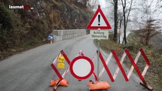 Felssturz auf Gemeindestraße in Hartkirchen