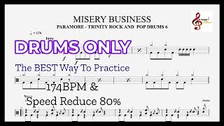 Misery Business - DRUMS ONLY - Trinity Rock \u0026 Pop Grade 6