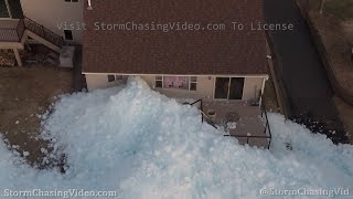 Ice Tsunami hits house on Mille Lacs Lake, Isle, MN - 4/20/2020