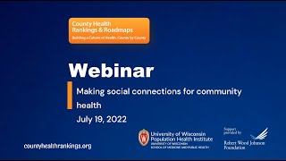 Webinar - Making social connections for community health