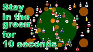 Stay in the green area1 ~48 countries marble race #9~  in Algodoo | Marble Factory