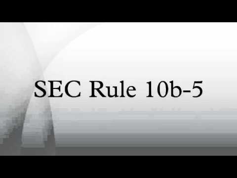 SEC Rule 10b-5 - YouTube