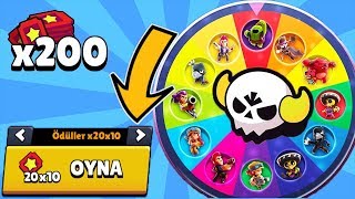 ÇARKIFELEK! RASTGELE KARAKTERLERLE 200 BİLET VERİP BOSS OLDUM !!! - Brawl Stars