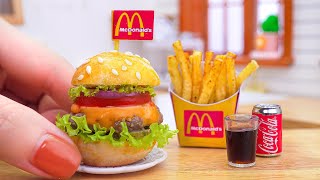 DIY 🍔 How To Make McDonald's Burger In Miniature Kitchen with Mini Yummy ! ASMR Cooking