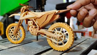 How to make Dirtbike Motorcycle - wooden toys DIY.