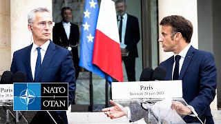 NATO Secretary General with the President of France 🇫🇷 Emmanuel Macron, 28 JUN 2023