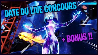 Date du live concours fortnite + Question Bonus