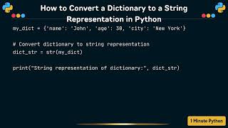 How to Convert a Dictionary to a String Representation in Python