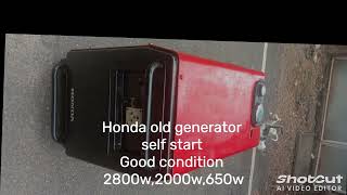 Honda old generator/self start/2000w,2800w,650w generators/.                Jayan generator resales