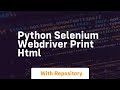 python selenium webdriver print html