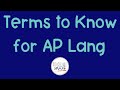 AP Lang Terms | Coach Hall Writes