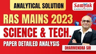 Analytical Solution | RAS MAINS  2023 | Science & Tech By Dharmendra Sir | Samyak Civil Services