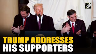 US President Donald Trump addresses supporters post swearing-in as 47th POTUS