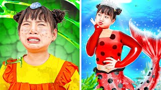 Extreme Baby Doll Makeover! From Ugly To Become Beauty Ladybug Mermaid