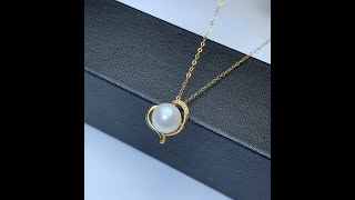 shilovem 18k yellow gold Natural freshwater pearls pendants fine Jewelry women trendy plant no