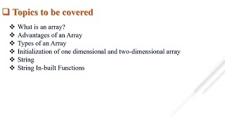 PPS: UNIT-4 Array & String