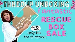 FANTASTIC BOX!  Thredup Rescue Box Unboxing ~ $50 Women's Mixed Clothing Rescue Reject Mystery Box