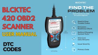 How to use: BLCKTEC 420 OBD2 Code Reader and Car Diagnostic Tool Guide | All DTC codes