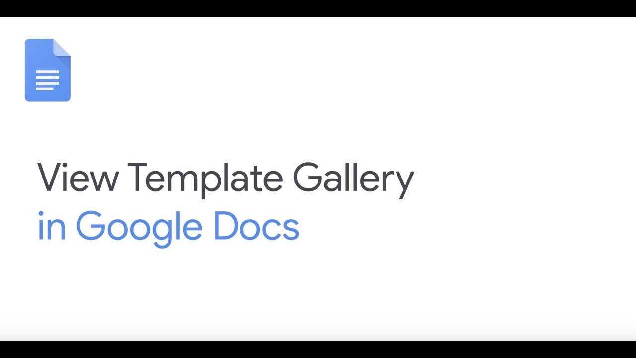 Where Is The Template Gallery In Google Docs