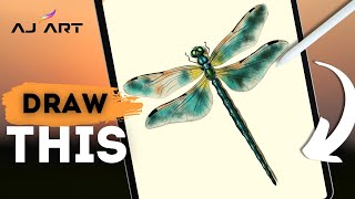 Procreate Drawing for Beginners | Realistic Dragonfly iPad Illustration - Digital Art Tutorial