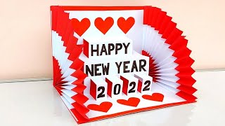 New year card making handmade 2022 / DIY New year pop up greeting card / How to make new year card
