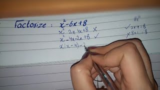 Factorize x2-6x+8, Factorise x2-6x+8