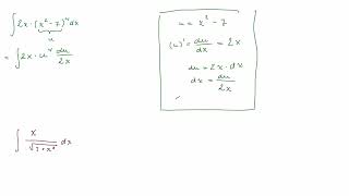 Substitution i ubestemte integraler - to eksempler