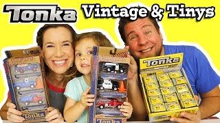 Tonka Vintage Stlye Trucks And Case of Tinys Blind Boxes Crates