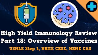 High Yield Immunology Review Part 18: Overview of Vaccines (USMLE Step 1 NBME CBSE \u0026 NBME CAS)