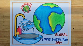 Global Hand Washing Day Drawing/Hand Washing Day Poster Drawing/How To Draw Global Hand Washing Day