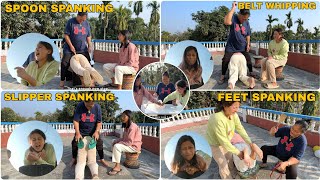 Spenking Game / Belt Slipper Spoon Slipper Spenking / Funny Video / priyasheetalgamez