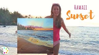 Acrylic Painting Tutorial | How to Paint an Ocean Sunset