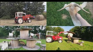 #FarmVlog10/ Rundballen/ Spielturm für Ziegen/ Ballenverladen mit IHC 533 und BTW Lader