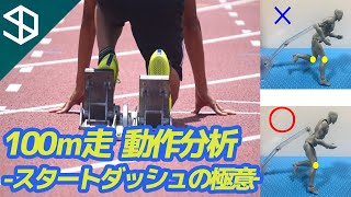 【スタートダッシュの極意】100m走 動作分析‐第1次加速期‐