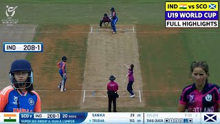 India U19 vs Scotland U19 Women Highlights 2025, IND vs SCO U19 Womens T20 World Cup Highlights 2025