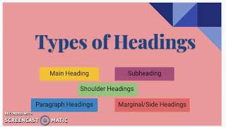 Types of Headings| CSEC EDPM