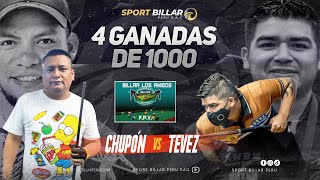 LUIS ARIAS (CHUPON) 🇵🇪 🆚 CRISTOPHER TEVEZ ( DIBU )🇵🇪➖BILLAR LOS AMIGOS➖4 GANADAS 1000💵🎱🔥😎