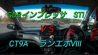 青森スピードパーク　ランエボvsインプレッサ　リバースグリッドレース