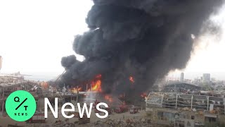 Massive Fire Breaks Out at Beirut Port One Month After Explosion