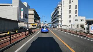 【車載動画】国道３、水俣市、右に水俣駅、肥薩おれんじ鉄道（２０２４年１１月１２日）