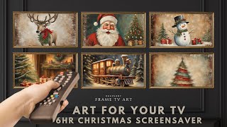 6 Hour Christmas Frame TV Art Screensaver. Frame TV Hack. Rustic Festive Slideshow. Easy Xmas Decor.