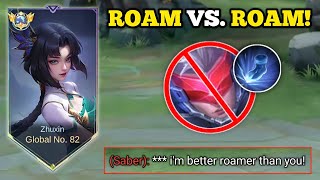 ROAM ZHUXIN VS. ROAM SABER!‼️ (who win?!💀) | NERFED ZHUXIN BEST BUILD AND EMBLEM -MLBB🔥