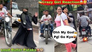 Bullet Loud Exhaust Public Reaction Part 2 😱 -  Cute Collage Girls Reaction on my bullet pataka 🙉