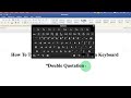 how to type double quotation