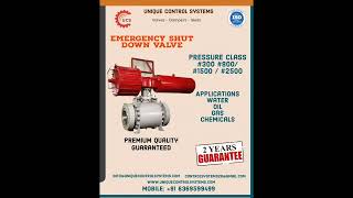 Emergency Shut Down Valve-Unique Control Systems #emergencyshutdownvalve #shutdownvalves #valves