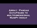 Array : Pandas DataFrame to multidimensional NumPy Array