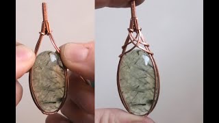 2 ways: Straight or Criss Cross Wire Wrapped Cabochon Pendant Tutorial