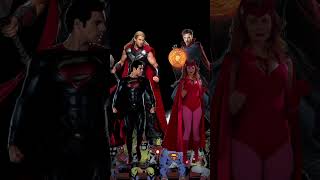 THOR & SUPERMAN VS DR STRANGE & SCARLET WITCH ALL FORMS | #shorts #marvel #viral #trending #ytshorts
